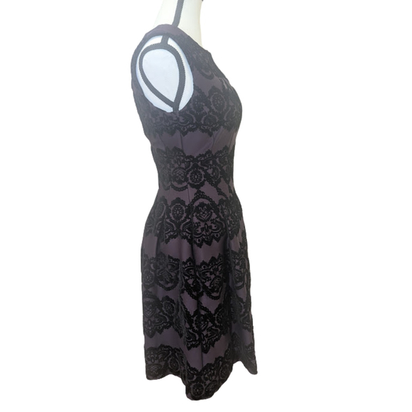 Victorian Soft Goth Midi Dress Dark Romance Whimsigoth Purple Black Gabby Skye 6 - Picture 2 of 13